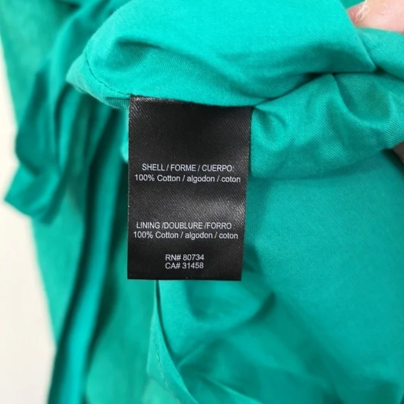 BCBG Paris Green V-Neck Cap Sleeve Tie Back Knee Length Dress 2 - Picture 10 of 11